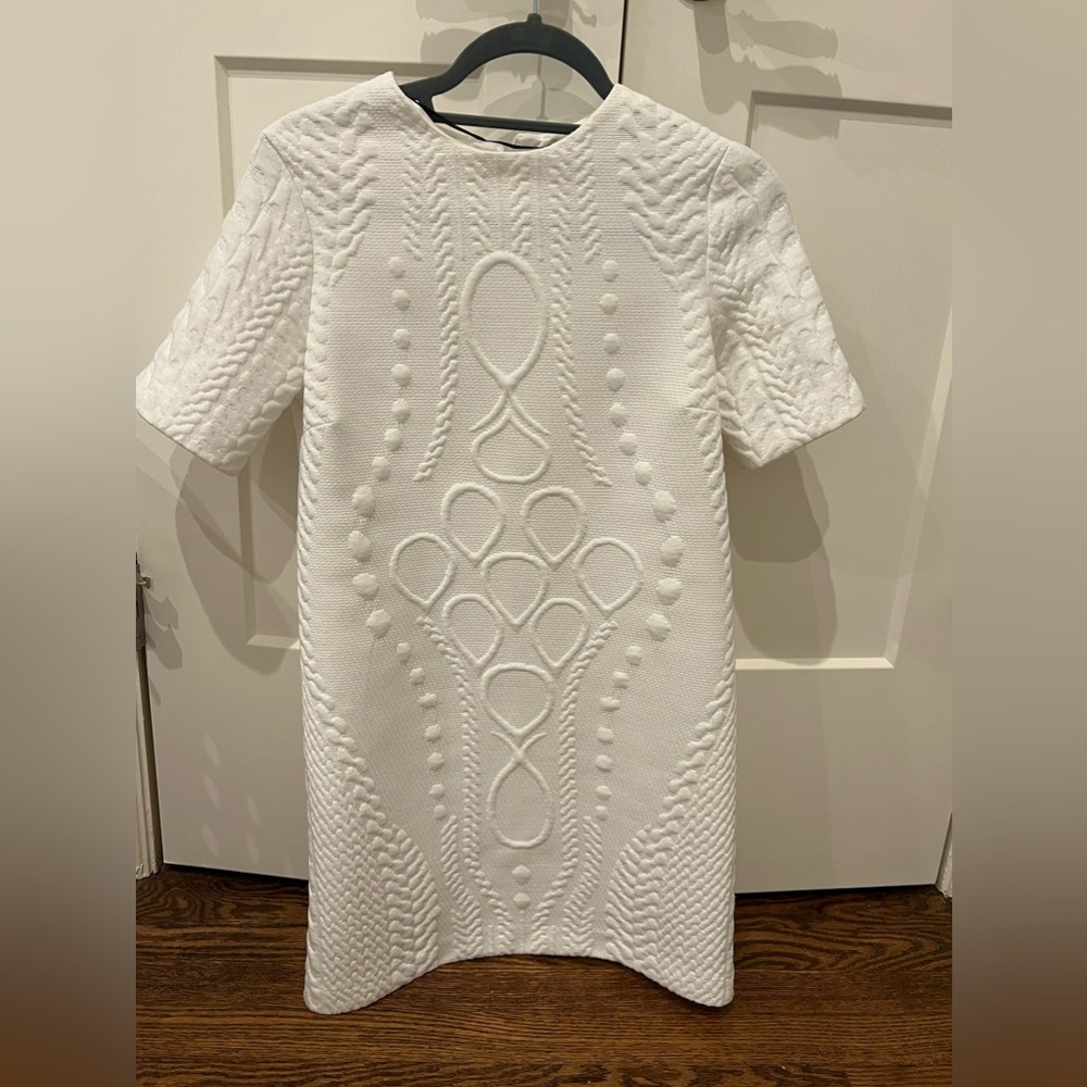 White knit structured dress casual dress
